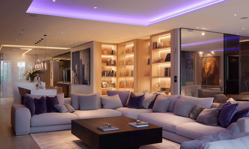 Ambiente residencial sofisticado con iluminación integrada